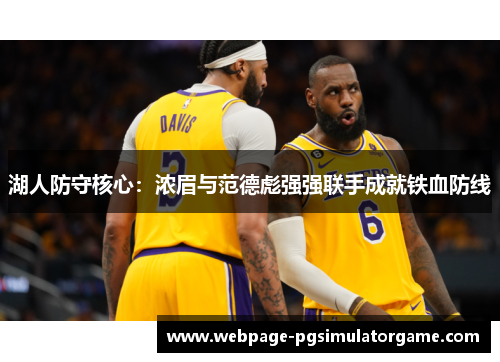 湖人防守核心：浓眉与范德彪强强联手成就铁血防线